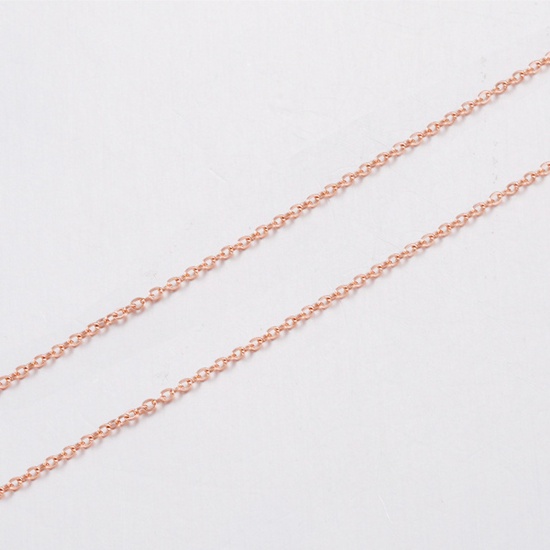 Immagine di Acciaio Inossidabile Cavo Catena Collana Oro Rosa 40cm Lunghezza, Dimensione della Catena 1.5mm, 2 Pz
