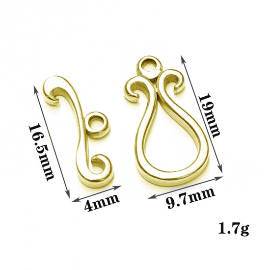 Immagine di 304 Acciaio Inossidabile Alternare Fermagli Geometrica Filigrana Oro Placcato 1 Serie