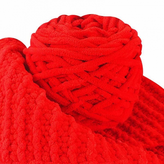 テリレンスーパーソフトヤーン 毛糸 編み物 手編み糸  赤 1 巻 の画像
