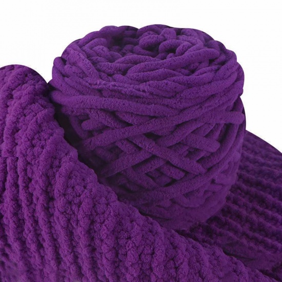 テリレンスーパーソフトヤーン 毛糸 編み物 手編み糸  深紫色 1 巻 の画像