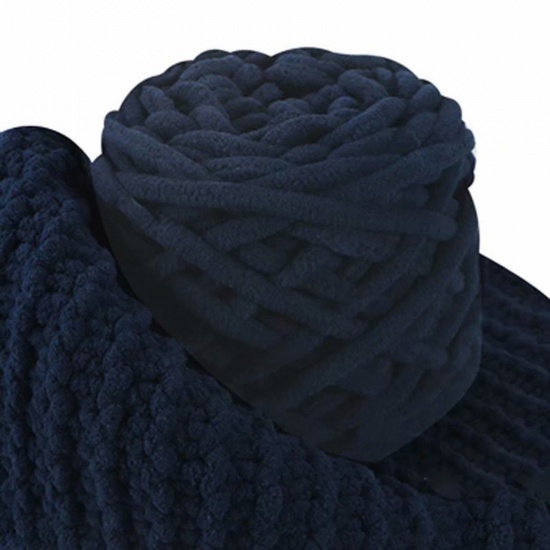 テリレンスーパーソフトヤーン 毛糸 編み物 手編み糸  紺色 1 巻 の画像