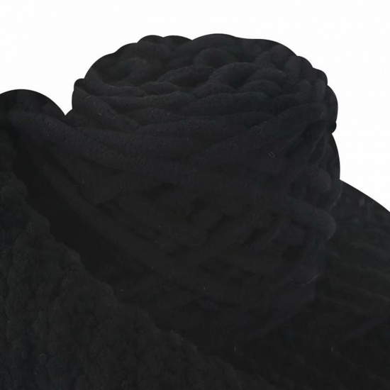 テリレンスーパーソフトヤーン 毛糸 編み物 手編み糸  黒 1 巻 の画像