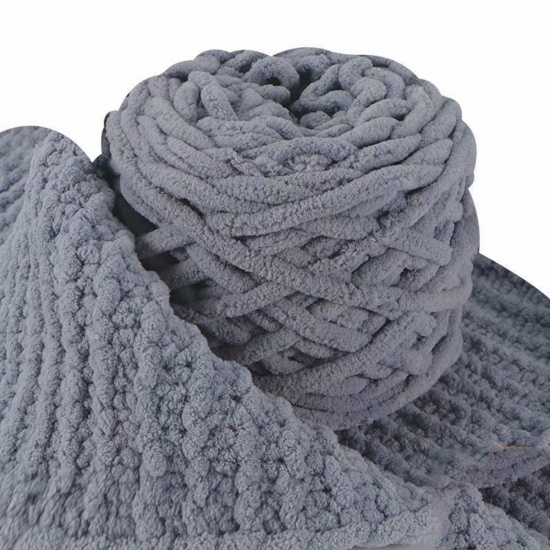 テリレンスーパーソフトヤーン 毛糸 編み物 手編み糸  グレー 1 巻 の画像