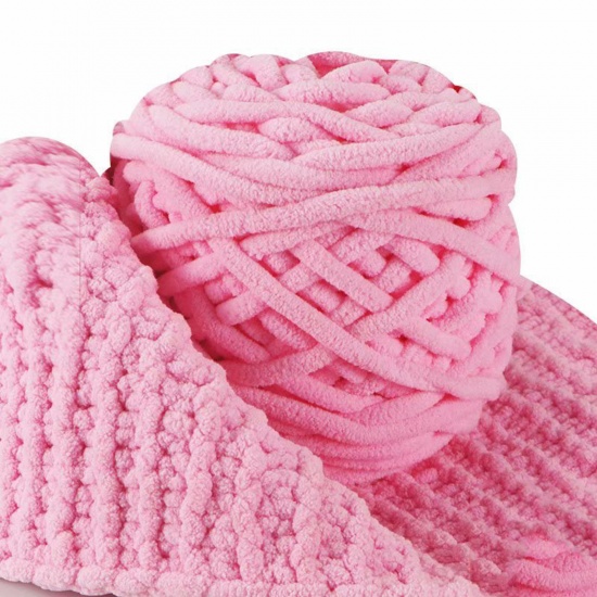 テリレンスーパーソフトヤーン 毛糸 編み物 手編み糸  濃いピンク 1 巻 の画像