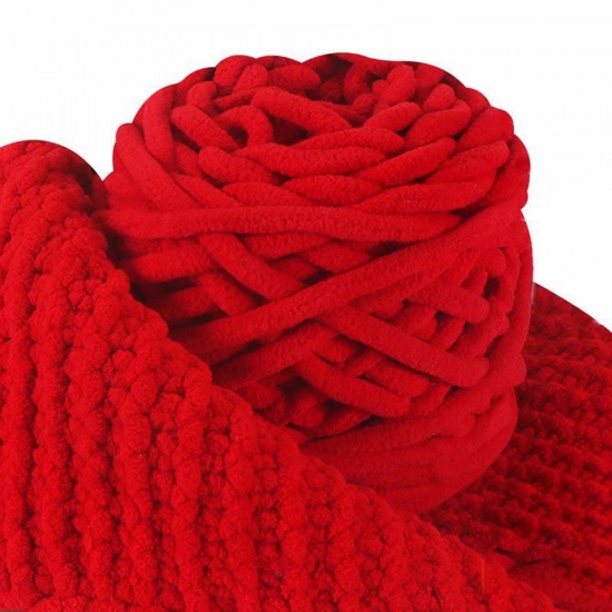 テリレンスーパーソフトヤーン 毛糸 編み物 手編み糸  深紅色 1 巻 の画像