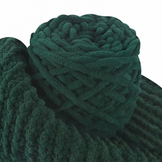 テリレンスーパーソフトヤーン 毛糸 編み物 手編み糸  深緑色 1 巻 の画像