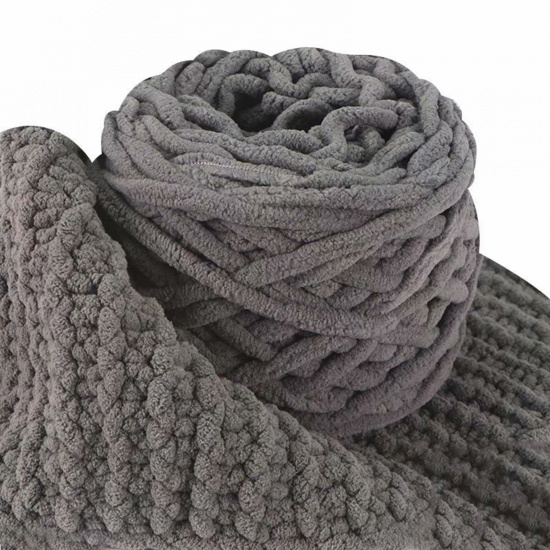 テリレンスーパーソフトヤーン 毛糸 編み物 手編み糸  ダークグレー 1 巻 の画像