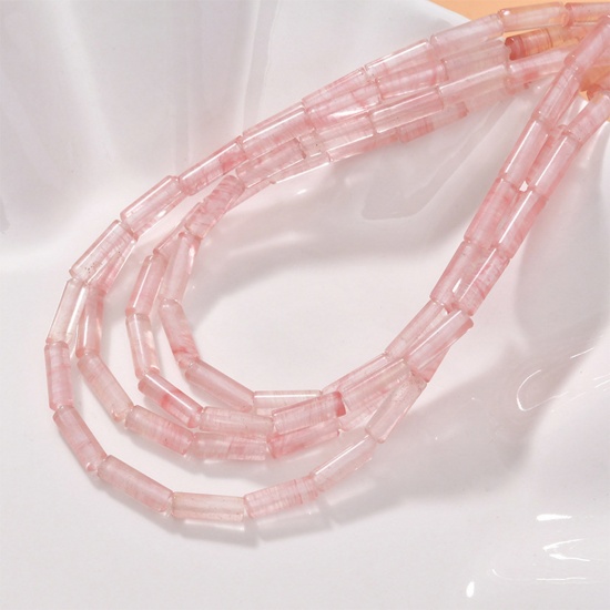 Immagine di Anguria Cristallo ( Sintetico ) Stile Ins Perline Rosso Pallido Cilindrico 13mm x 4mm, Foro: Circa 0.6mm, 1 Filo (Circa 28 Pz/Treccia)