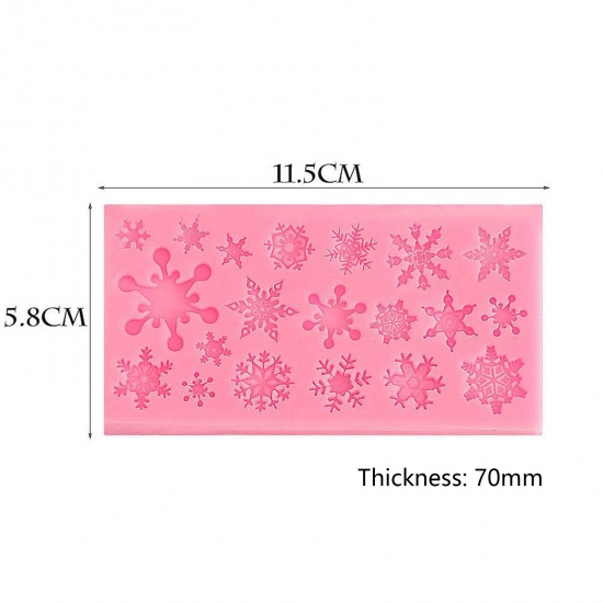 Immagine di Silicone Natale Muffa della Resina per Gioielli Rendendo Rettangolo Rosa 15.5cm x 5.8cm, 1 Pz