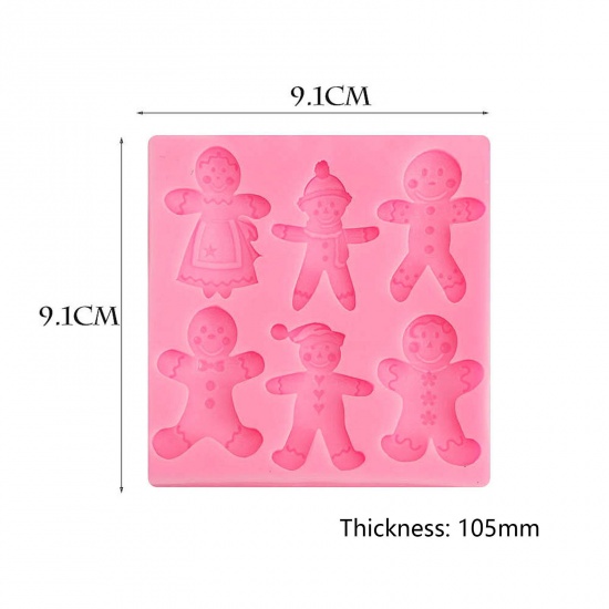 Immagine di Silicone Natale Muffa della Resina per Gioielli Rendendo Quadrato Rosa 9.1cm x 9.1cm, 1 Pz