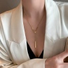 Bild von Titan Edelstahl Ins Stil Gliederkette Kette Halskette 18K Gold plattiert V-Form Quaste 41cm lang, 1 Strang