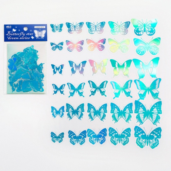 Immagine di 6# PET DIY Decorazione Di Scrapbook Adesivi AB Multicolore Farfalla Filigrana 1 Serie ( 30 Pz/Serie)