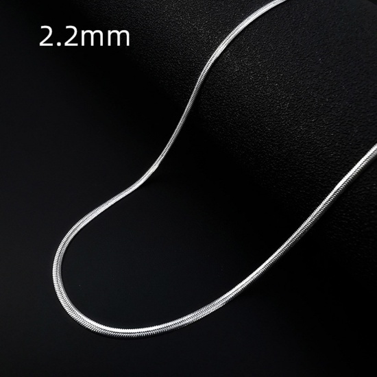 Immagine di 304 Acciaio Inossidabile Catena di Serpente Collana Tono Argento 70cm Lunghezza, Dimensione della Catena 2.2mm, 1 Pz