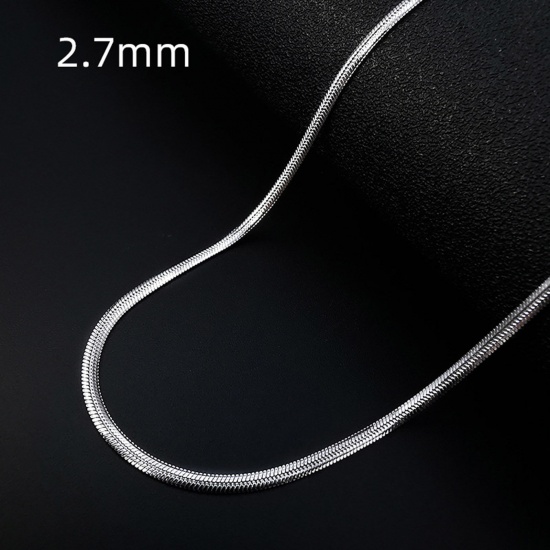 Immagine di 304 Acciaio Inossidabile Catena di Serpente Collana Tono Argento 41cm Lunghezza, Dimensione della Catena 2.7mm, 1 Pz