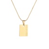 Picture of 304 Stainless Steel Stylish Necklace Gold Plated English Vocabulary Message " Breathe " 39cm(15 3/8") long, 1 Piece