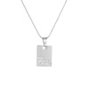 Picture of 304 Stainless Steel Stylish Necklace Silver Tone English Vocabulary Message " The World Is Yours " 39cm(15 3/8") long, 1 Piece