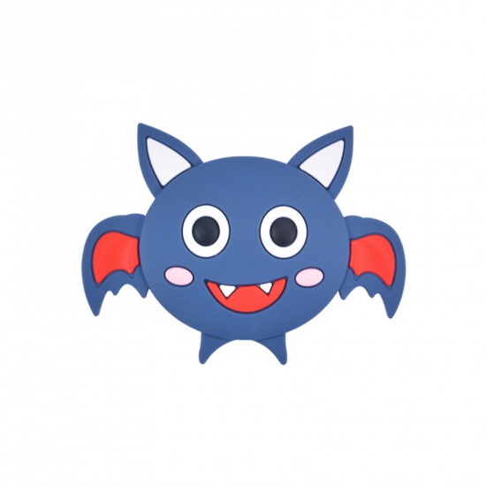 Immagine di Silicone Halloween Spacer Beads Halloween Bat Animal Dark Blue About 3.4cm x 2.5cm, Hole: Approx 3mm, 2 PCs