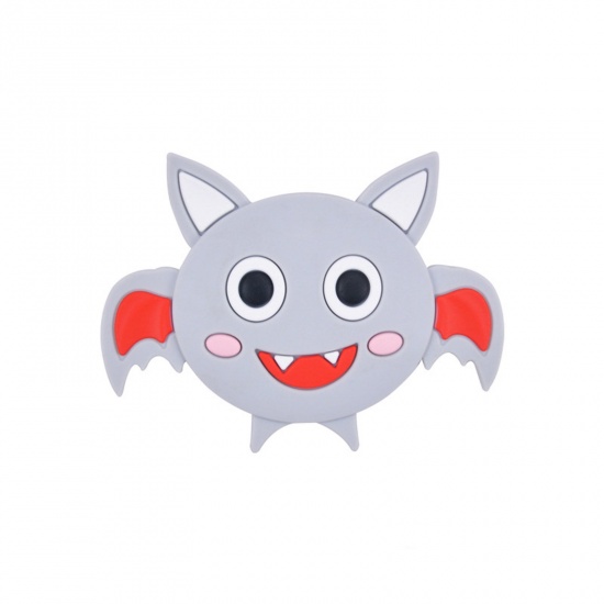 Immagine di Silicone Halloween Spacer Beads Halloween Bat Animal Gray About 3.4cm x 2.5cm, Hole: Approx 3mm, 2 PCs