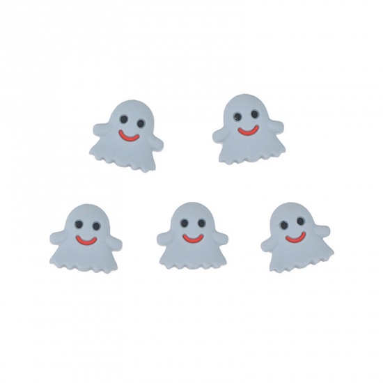 Immagine di Silicone Halloween Spacer Beads Halloween Ghost Gray About 25mm x 23.5mm, Hole: Approx 3mm, 2 PCs