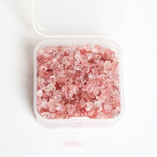 Immagine di Quarzo fragola ( Naturale ) Cabochon (Senza Foro) Rosa Pesca Scheggia di Perle 3mm - 2mm, 1 Scatola