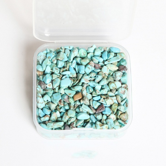 Bild von Türkis ( Synthetisch ) Halbedelstein (Ohne Loch) Chip Perlen Blau 3mm - 2mm, 1 Box