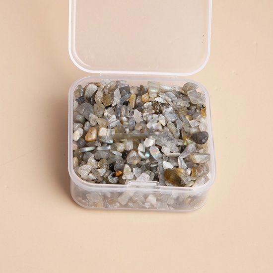 Bild von Mondstein ( Natur ) Halbedelstein (Ohne Loch) Chip Perlen Grau 3mm - 2mm, 1 Box