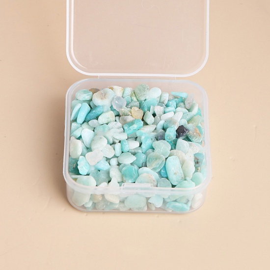 Bild von Amazonit ( Natur ) Halbedelstein (Ohne Loch) Chip Perlen Blau 3mm - 2mm, 1 Box