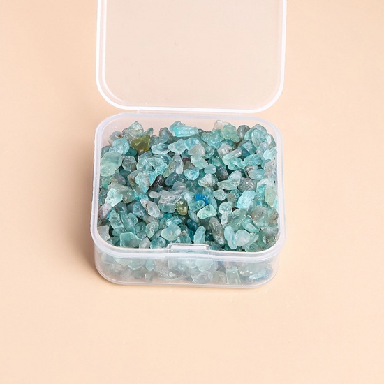 Bild von Apatit ( Natur ) Halbedelstein (Ohne Loch) Chip Perlen Blau 3mm - 2mm, 1 Box
