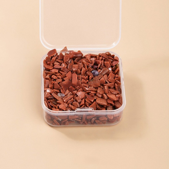 Immagine di Sabbia d'Oro ( Sintetico ) Cabochon (Senza Foro) Marrone Scheggia di Perle 3mm - 2mm, 1 Scatola