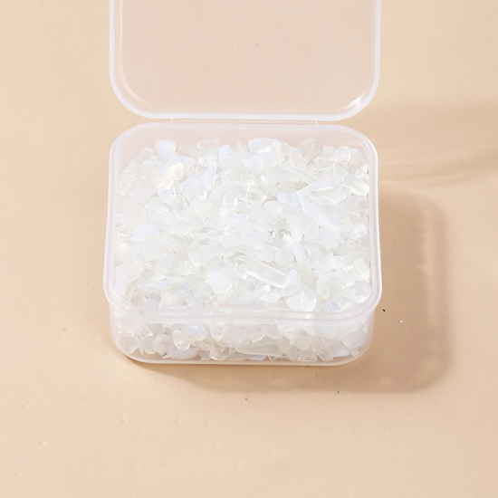 Bild von Opal ( Synthetisch ) Halbedelstein (Ohne Loch) Chip Perlen Weiß 3mm - 2mm, 1 Box