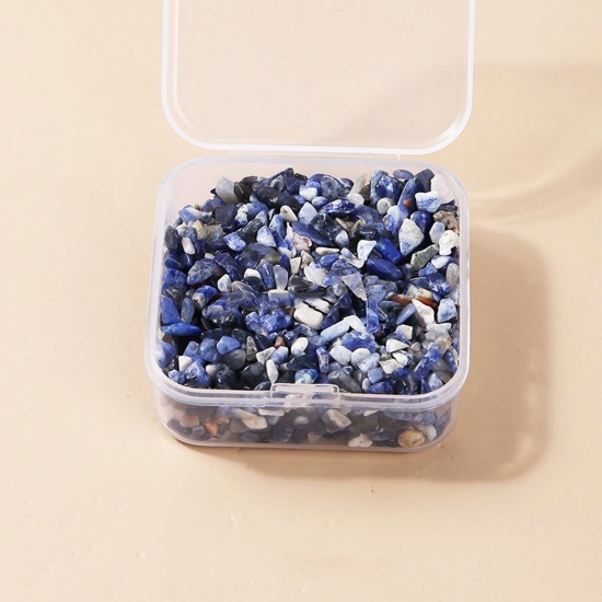 Bild von Sodalith ( Natur ) Halbedelstein (Ohne Loch) Chip Perlen Blau 3mm - 2mm, 1 Box