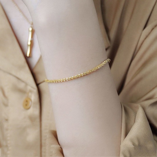 Picture of 304 Stainless Steel Stylish Link Chain Bracelets Gold Plated 17cm(6 6/8") long, 1 Piece