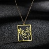 Picture of 304 Stainless Steel Stylish Link Cable Chain Necklace Gold Plated Rectangle Hand Hollow 45cm(17 6/8") long, 1 Piece