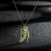 Picture of 304 Stainless Steel Stylish Link Cable Chain Necklace Gold Plated Wing Hollow 45cm(17 6/8") long, 1 Piece