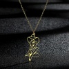 Picture of 304 Stainless Steel Stylish Link Cable Chain Necklace Gold Plated Girl Hollow 45cm(17 6/8") long, 1 Piece