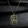 Picture of 304 Stainless Steel Stylish Link Cable Chain Necklace Gold Plated Face Rectangle Hollow 45cm(17 6/8") long, 1 Piece