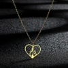 Picture of 304 Stainless Steel Stylish Link Cable Chain Necklace Gold Plated Heart Flame Fire Hollow 45cm(17 6/8") long, 1 Piece