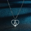 Picture of 304 Stainless Steel Stylish Link Cable Chain Necklace Silver Tone Heart Flame Fire Hollow 45cm(17 6/8") long, 1 Piece