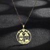 Picture of 304 Stainless Steel Christmas Link Cable Chain Necklace Gold Plated Round Pixie Elf Hollow 45cm(17 6/8") long, 1 Piece