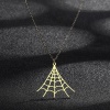 Picture of 304 Stainless Steel Halloween Link Cable Chain Necklace Gold Plated Halloween Cobweb Hollow 45cm(17 6/8") long, 1 Piece