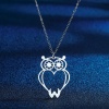 Picture of 304 Stainless Steel Halloween Link Cable Chain Necklace Silver Tone Owl Animal Hollow 45cm(17 6/8") long, 1 Piece