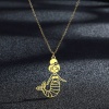 Picture of 304 Stainless Steel Cute Link Cable Chain Necklace Gold Plated Mermaid Hollow 45cm(17 6/8") long, 1 Piece