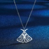 Picture of 304 Stainless Steel Insect Link Cable Chain Necklace Silver Tone Moth Hollow 45cm(17 6/8") long, 1 Piece