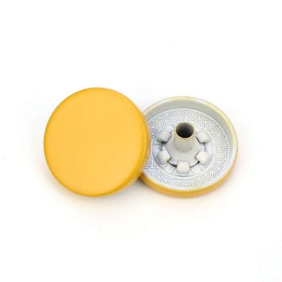 Bild von Legierung Metall Druckknöpfe nähfrei Golden Spritzlackierung 15mm D., 10 Stück