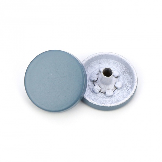 Imagen de Aleación Metal Botón Snap Fasteners Azul Pintura 15mm Dia, 10 Unidades