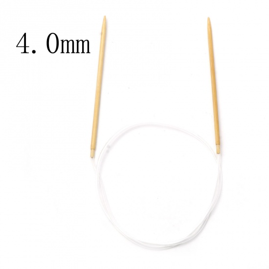 Bild von (US6 4.0mm) Bambus & Kunststoff Tube Stricknadel Beige 80cm lang, 1 Stück