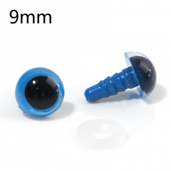 Bild von Plastic DIY Handmade Craft Materials Accessories Blue Toy Eye 9mm Dia., 20 Sets