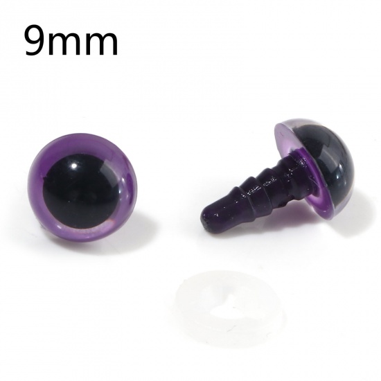 Bild von Plastic DIY Handmade Craft Materials Accessories Purple Toy Eye 9mm Dia., 20 Sets