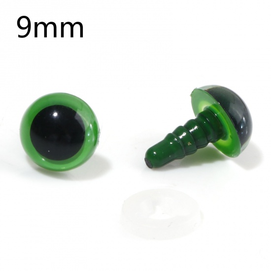 Bild von Plastic DIY Handmade Craft Materials Accessories Green Toy Eye 9mm Dia., 20 Sets