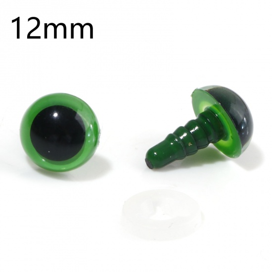 Bild von Plastic DIY Handmade Craft Materials Accessories Green Toy Eye 12mm Dia., 20 Sets